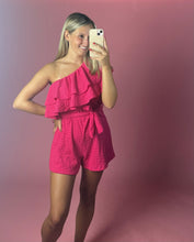 Load image into Gallery viewer, Holiday one shoulder playsuit roze

