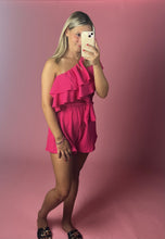 Load image into Gallery viewer, Holiday one shoulder playsuit roze
